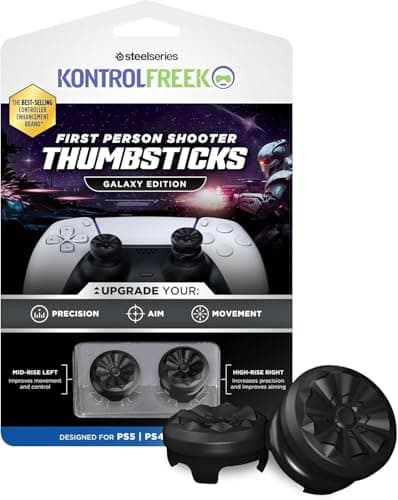 Image of KontrolFreek FPS Freek Galaxy Black | The Original Performance Thumbsticks for PS5 & PS4 Controller | Increased Precision & Grip for FPS Games | 1 High-Rise, 1 Mid-Rise - Black