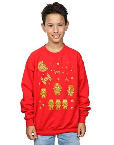 Image of Absolute Cult Star Wars Boys Gingerbread Empire Sweatshirt Red 9-11 Years