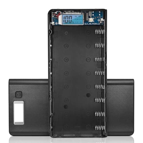 Image of Awwertse Dual USB Power Bank 8x18650 Battery Case with LCD Display, Micro Type-C Port 5V 2.4A Output