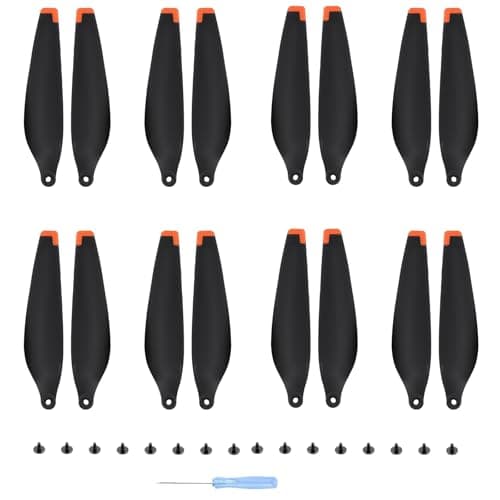 Image of FENGCHUANG 16 Pcs Propellers for DJI Mini 4 Pro/Mini 3 Pro Replaceable Propellers for Drones Low Noise Wing Blade Propeller Blade with Screwdriver and 24 Screws(Black)