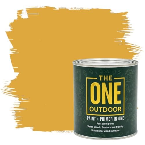 Image of THE ONE Outdoor Paint - Sunflower Yellow, 2.5 Litre | Durable Exterior Paint for Wood, Metal & Masonry | Weather Resistant Finish