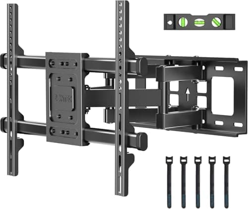 Image of BONTEC TV Wall Bracket for 32-85 Inch LED LCD, Full Motion Swivel Tilt TV Wall Mount, Heavy Duty Dual Arms up to 60kg, Max VESA 600x400mm, Universal TV Mount with Bubble Level and Cable Ties