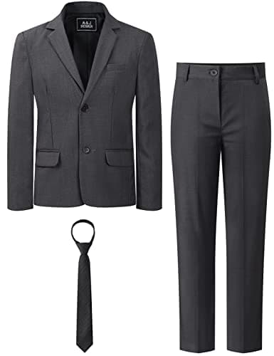 Image of mintgreen Boys' Suits & Blazers, Wedding Outfit Party Formal Pageboy Prom Jacket & Trousers, Dark Grey, 7-8 Years, Tag 8