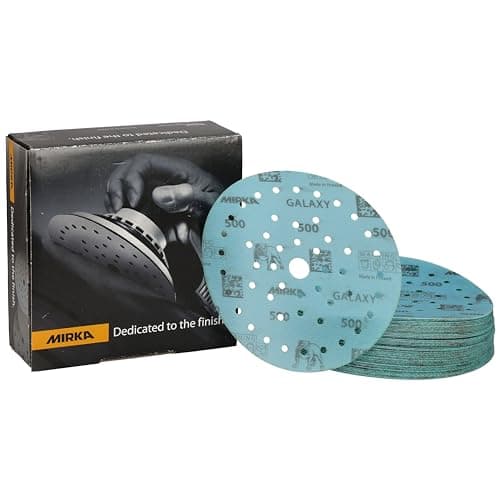 Image of Mirka Galaxy epoxy sandpaper 150mm Hook & Loop grit 500 for sanding epoxy resin, wood, epoxy, rivertable / 50 pcs sanding discs