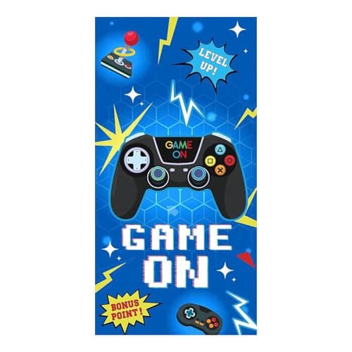 Image of Vxcvzv 1 Piece Beach Towel Swimming Towels for Kids - Gaming Controller Design - Soft and Lightweight Blanket for Camping Showers Boys Bath Pool Camping Travel 75 x 150cm (Blue)