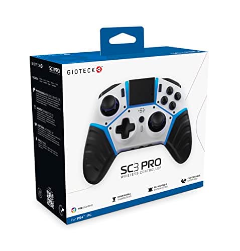 Image of Gioteck SC3 Wireless Pro Controller for PS4, PC, Mobile - White - Bluetooth Compatible