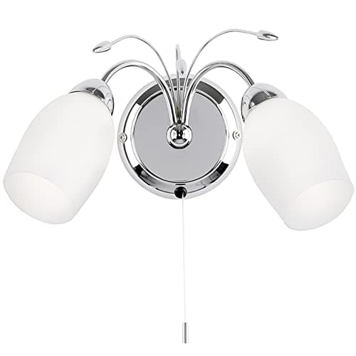 Image of Betta Dimmable Twin Wall Light - IP20 Rated for Hallway, Living Room, Bedroom - 2 x 40W E14 Candle (Not Supplied)