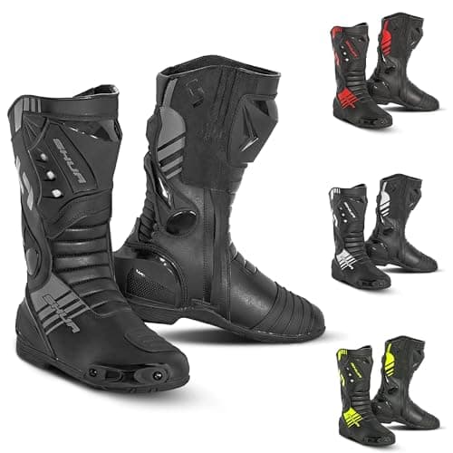 Image of MAXIMO-MOTO Mens Motorbike Boots –Waterproof Racing Biker Shoes CE Approved Motorcycle Boots with Adjustable Clouser