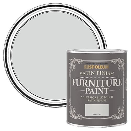 Image of Rust-Oleum Grey Furniture & Skirting Board Paint in Satin Finish - Winter Grey 750ml
