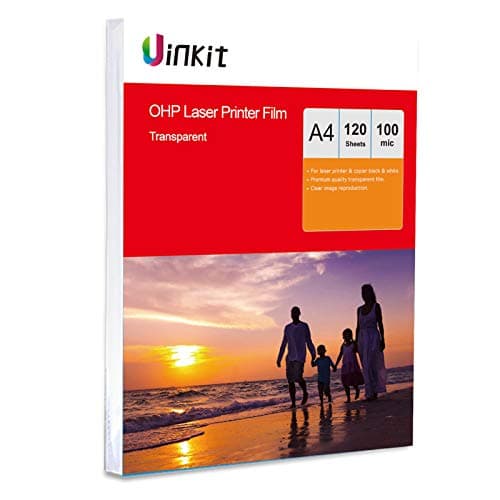 Image of OHP Film Overhead Projector Film - 120 Sheets A4 Laser Jet Printer and Copier Transparency Film Uinkit