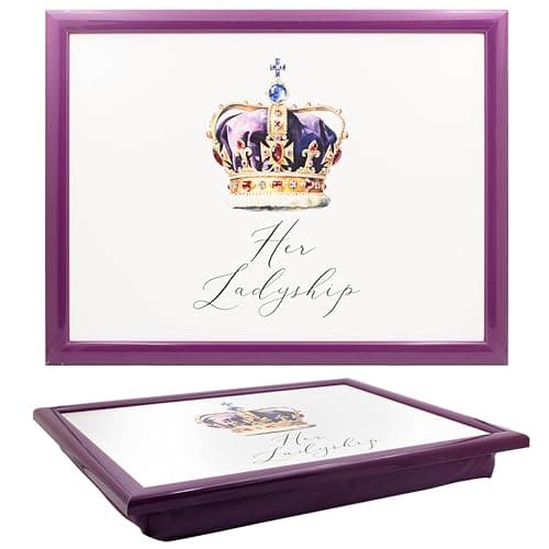 Image of The Leonardo Collection His N Hers Her Ladyship Laptray For Food Serving & Breakfast | Comfortable Lap Trays With Bean Bag Cushion | Durable Lap Trays For Eating On Lap For Adults