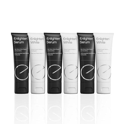 Image of Enlighten Duo Care - Whitening Toothpaste and Repairing Toothpaste kit for Sensitive Teeth, Stain Removal, Stain Repeller and Advanced Enamel Repair - 6 Pieces