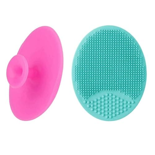 Image of Facial Cleansing Brush Silicone Face Massager Brush Face Scrub Pads for Exfoliating, Anti-Aging Skin Cleanser and Deep Exfoliator Makeup Tool for All Skin Types ( 2 PCS Color Random)