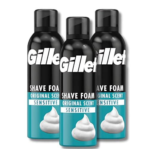 Image of Classic Sensitive Skin Shaving Foam, 200ml – Pack of 3 for Gentle and Effective Shaving with Soothing Formula to Prevent Irritation and Ensure a Smooth, Comfortable Shave Every Time