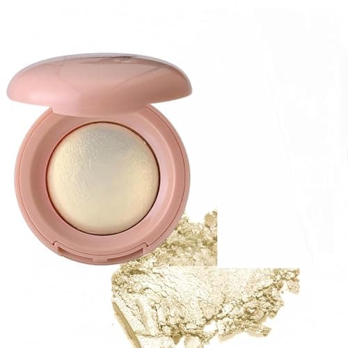 Image of Baked Highlighter Powder, Shimmering Eyeshadow Palette, Lightweight and Silky Highlighter Powder, Long-Lasting and Blending, Creates a Shimmery or Matte Finish