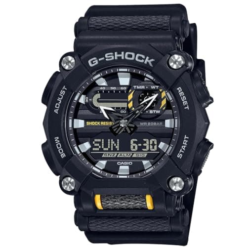 Image of Casio Gents 50.00mm Quartz Watch with Black Analogue - Digital dial and Black Plastic/Resin Strap Strap GA-900-1AER
