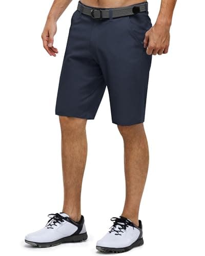 Image of 33,000ft Men's Golf Shorts Dry Fit, 11" Lightweight Quick Dry Golf Stretch Bermuda Shorts Performance Casual Shorts with Pockets for Golf Travelling and Wroking, Navy Blue 36W