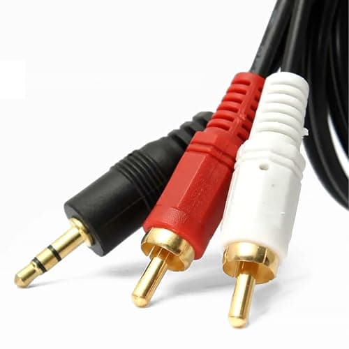 Image of RCA to 3.5mm Aux Cable - 1.5m - Phono to 3.5mm Jack Adapter Lead - Phono Mini Jack Stereo Lead - RCA to Audio Wire for Headphone Wire Adaptor Cables Red and White Aux Audio Splitter