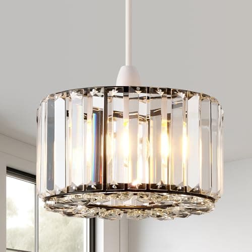 Image of HARPER LIVING Easy Fit Pendant Shade, Matt Black Ceiling Light Shade with Diameter 23cm - Modern Lampshade for Bedroom, Kitchen, Living Room