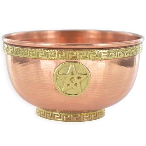 Image of Copper Bowl Pentagram Medium Witch & Magic Accessory for Wicca Potions Neopaganism Gift