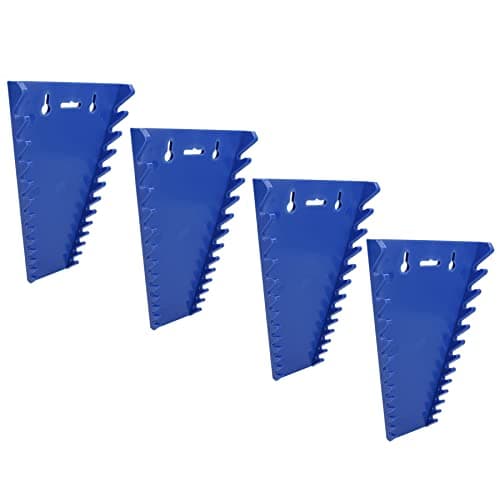 Image of AB Tools Blue Spanner Wrench Storage Rack Holder Hanger Organiser Tray 12 Spanners 4pc