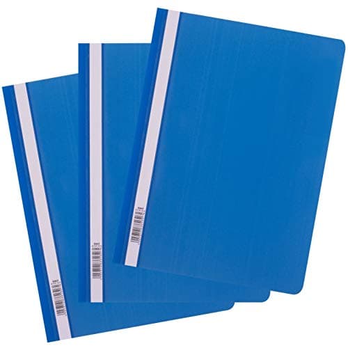 Image of D.RECT Pack of 25 A4 Plastic File folders with Transparent Front Cover, Plastic File Folder Made of Polypropylene Film, Blue