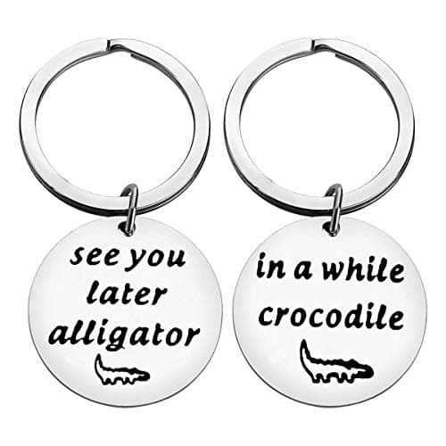 Image of Funny Friends Gifts Best Friend Keyring Friendship Keyring Set See You Later Alligator in a While Crocodile Keychain Funny Farewell Goodbye Gift for BFF Gifts Christmas Bithday Gifts for Friends