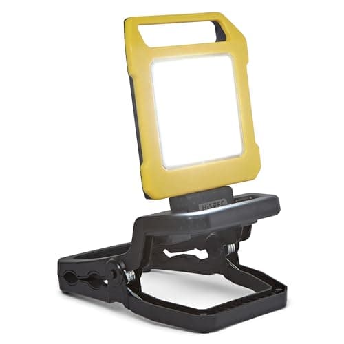 Image of HiSPEC 10W Rechargeable LED Work Light with Magnet and Clamp | Portable IP54 Rated Outdoor Battery Floodlight with USB Re-Charging | Cordless Lighting for Work Sites and Construction Sites