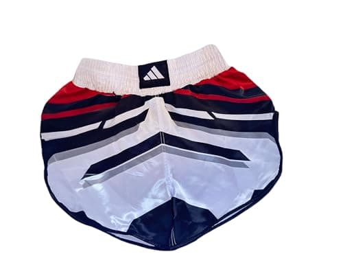 Image of adidas Kickboxing Shorts KB K1- Quick Dry and Moisture Wicking Training Shorts Men & Women, MMA, Muay Thai, Boxing, ADIKBK2 (US, Alpha, Large, Regular, Regular, Red/White/Red)