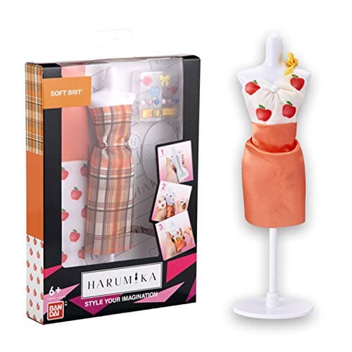 Image of Bandai 40413 Harumika Fashion Design for Kids-Craft Your Own Catwalk Looks with This Creative Kit-Single Torso Set-'Soft Brit' Style Includes Reusable Mannequin, Fabric and Accessories