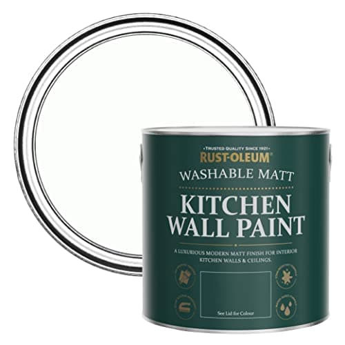 Image of Rust-Oleum White Washable Kitchen Wall Paint in Matt Finish - Chalk White 2.5L