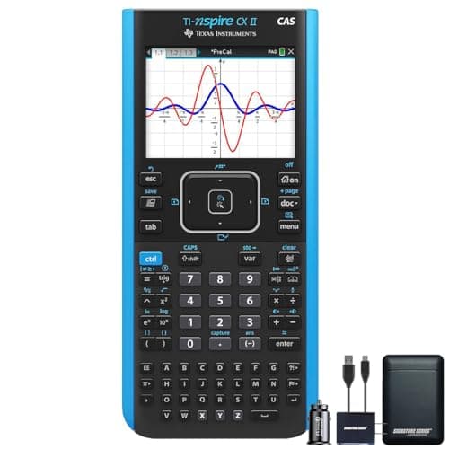 Image of Texas Instruments TI-Nspire CX II CAS Graphing Calculator | Color Screen, 8 Built-in Apps, Python Programming, Included Software, for Math, Science and Finance | Signature Series Power Bundle