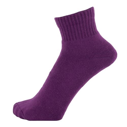 Image of ZAKIRA Combed Cotton Terry Cushioned Athletic Ankle Trainer Socks – Soft Breathable Sports Socks for Men & Women, 6-10 (UK), Purple