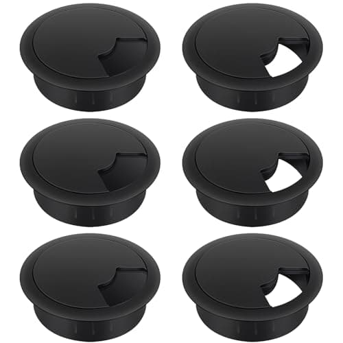 Image of Bolatus 6 Pcs 60mm Round Cable Hole Grommets, Plastic Wire Management for Office Computer Desk