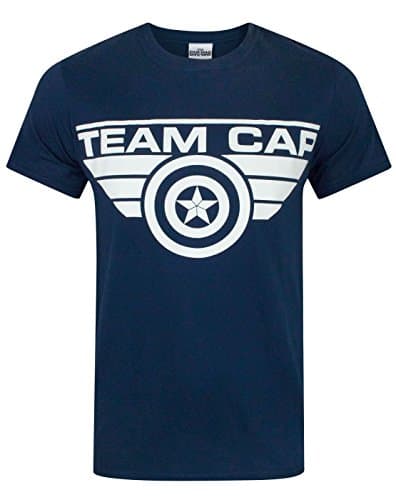 Image of Captain America Civil War Team Cap Men's T-Shirt Navy