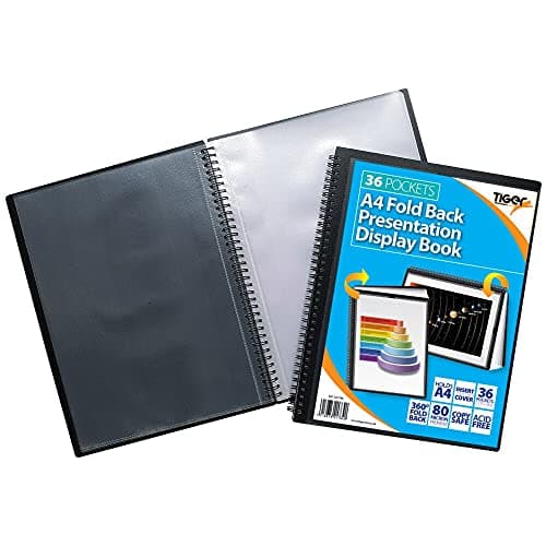 Image of Tiger 36 A4 Pocket Fold Back Display Book - Black