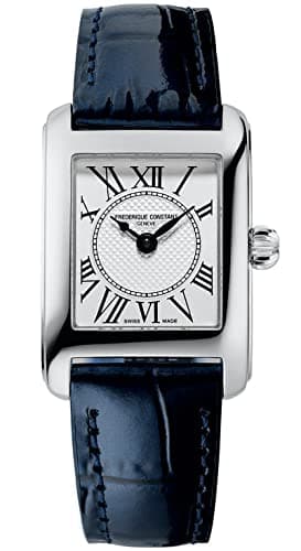 Image of Frederique Constant Women's Quartz Watch with White Dial Analogue Display and Blue Leather Strap FC-200MC16