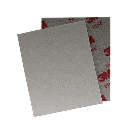 Image of 3M Softback Sanding Sponge Aluminum Oxide Abrasive Pad 4-1/2 Inch x 5-1/2 Inch, Fine 320-400 Grit (Set of 2)