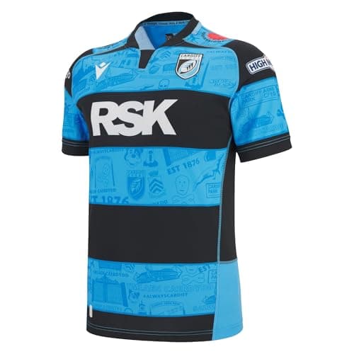 Image of Macron Cardiff Rugby 2025/26 Mens Home Rugby Shirt Blue (UK, Alpha, XXL, Regular, Regular)