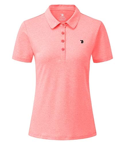 Image of YSENTO Womens Lady-Fit Polo Shirt Golf Tennis Tops Casual Sports Gym Work Shirts(Light Pink,XL)