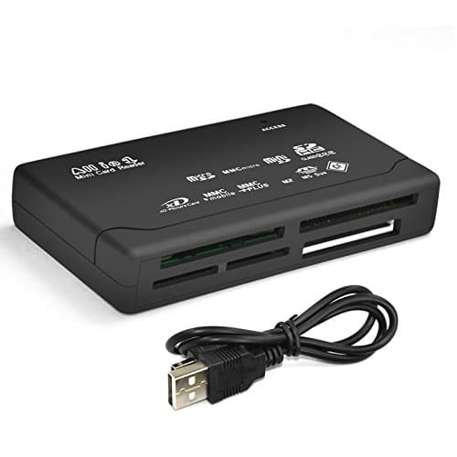 Image of LUPO USB Multi Card Reader - SD SDHC SDXC XD M2 Compact Flash CF Memory Stick Pro Duo | Universal USB 2.0 Camera Card Adapter | Plug & Play | Windows Mac Linux