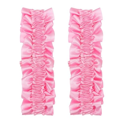 Image of sourcing map Armband Garter, 2pcs Anti-Slip Sleeve Garter Men Shirt Sleeve Holder Elastic Belt Costume Accessories Decoration for Party, Pink