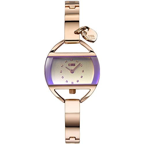 Image of STORM Temptress Charm RG-Violet Women's Watch with Unique Curved dial, Heart Charm and easilink Fastening