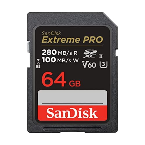 Image of SANDISK Extreme PRO SDXC card 64GB, UHS-II(SD memory card up to 280MB/s, UHS-II, V60, 6K, 4K UHD, Shock, Temperature, Water and X-Ray Proof, RescuePRO Deluxe, Class 10, U3, V60)