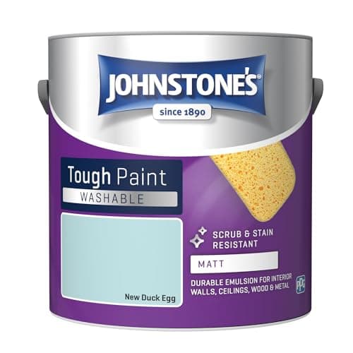 Image of Johnstone's - Washable Paint - New Duck Egg - Matt Finish - Emulsion Paint - Highly Durable - Stain Resistant - Non Toxic & Low Odour - 12m2 Coverage per Litre - 2.5L