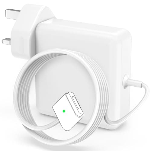 Image of 45W Magnetic T-Tip Charger for MacBook Air, Replacement Power Adapter for MacBook Air 11&13 Inch (2012-2017) Suitable for A1435, A1436, A1465, A1466, Safe Magnetic Connector, UK Plug