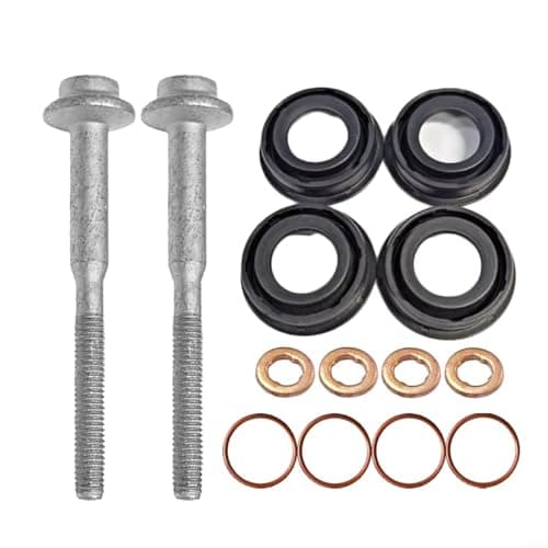 Image of Glewi Fuel Injector Seal Kit WHT005490 Metal Washers Bolts Compatible with for for GOLF for PASSAT Caddy for TOURAN for JETTA for POLO for BEETLE Direct Replace