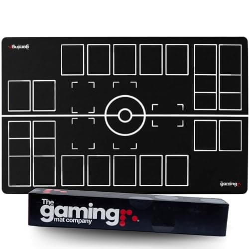 Image of The Gaming Mat Company 2 Player Pokemon TCG Playmat - Black & White Battle Mat Stadium Board - 28" x 18" x 0.16" - For Pokemon Trading Card Game