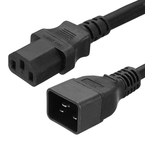 Image of PATIKIL AC Power Cord 3 Prong C20 Male to C13 Female 2.5mm2 1.5m 4.9Ft 250V 10A 16A PDU Extension Cable for Laptop Electronics Computer Printer Radio Monitor