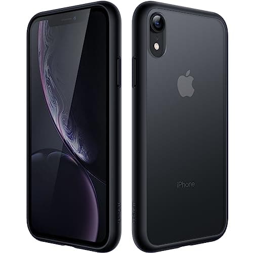 Image of JETech Matte Case for iPhone XR 6.1-Inch, Shockproof Military Grade Drop Protection, Frosted Translucent Back Phone Cover, Anti-Fingerprint (Black)